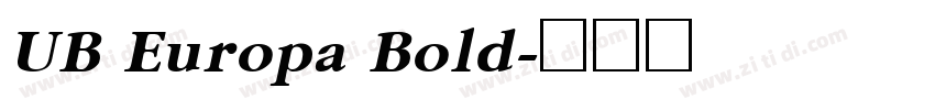 UB Europa Bold字体转换